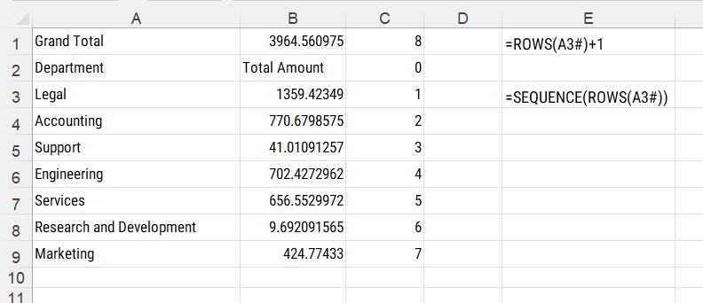 Adding row indices