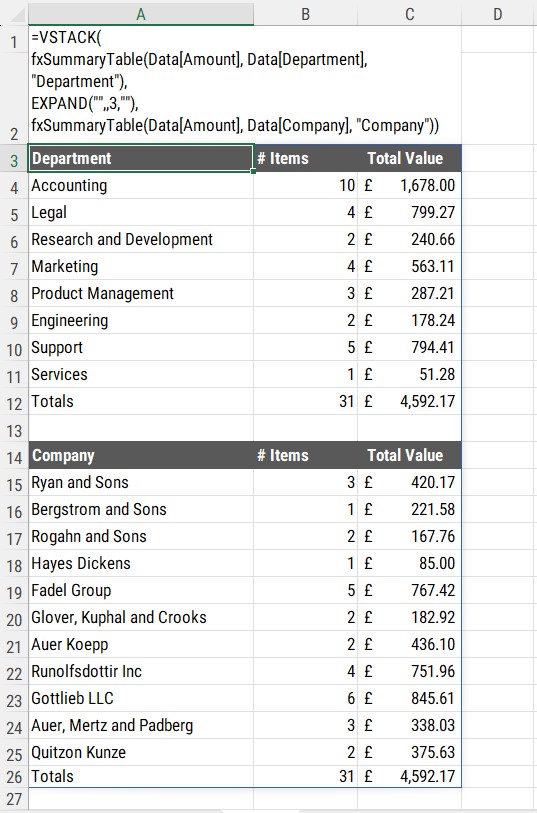 Final VSTACK formula