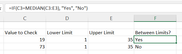 Using the MEDIAN function